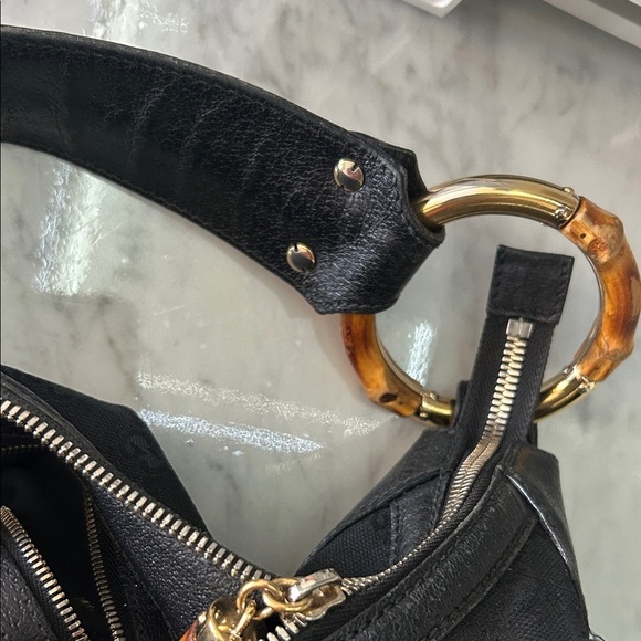 Authentic Gucci Black Hobo Bag with Bamboo Accents - Picture 15 of 15